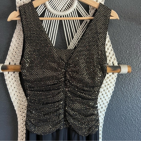 R & M Richard’s Black And Bronze Glittery Jumpsuit Women’s 6 Holiday Formal - Picture 3 of 10